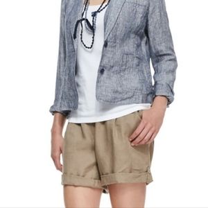 Eileen Fisher Women's Driftwood Organic Linen City Shorts Size 2